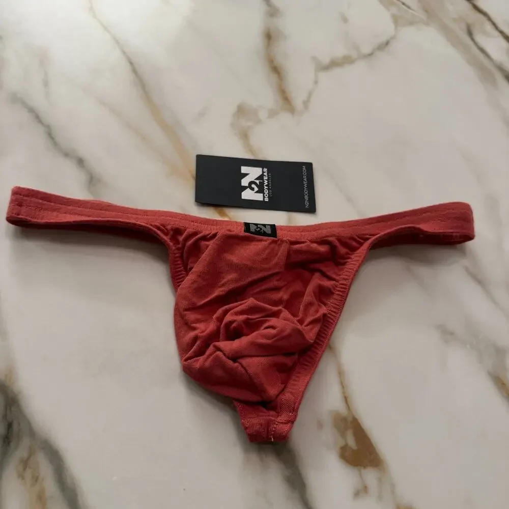 Set Of 2 N2N Bodywear Mens Essential Thong Color Terra Orange Size Large